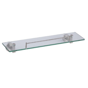 Stainless Steel Satin Shelf with Glass